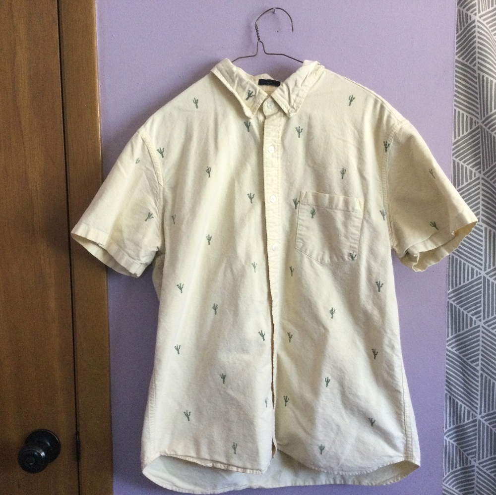 J. Crew short sleeve cactus button up shirt